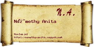 Némethy Anita névjegykártya