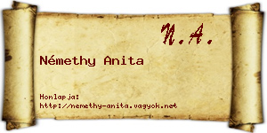 Némethy Anita névjegykártya