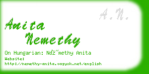 anita nemethy business card